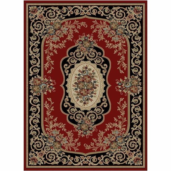 Mayberry Rug 7 ft. 10 in. x 9 ft. 10 in. Home Town Lyon Area Rug, Claret-Ebony HT9973 8X10